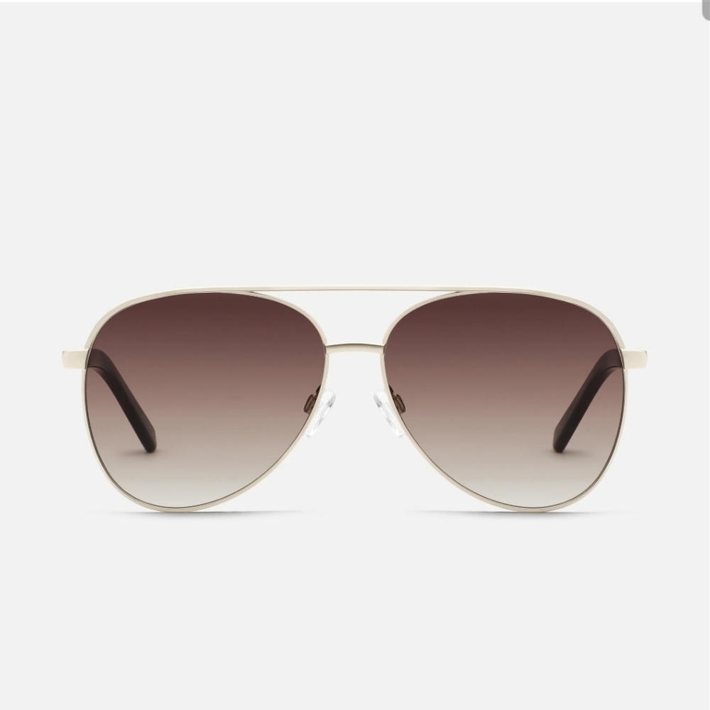 NWT QUAY Vivienne Gold Brown Lense Aviator Sunglasses